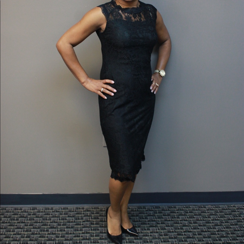New Black Lace Cocktail Dress